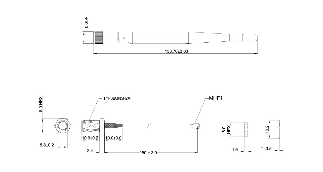 ANTP180A138045D2450MHF4 Dimensions