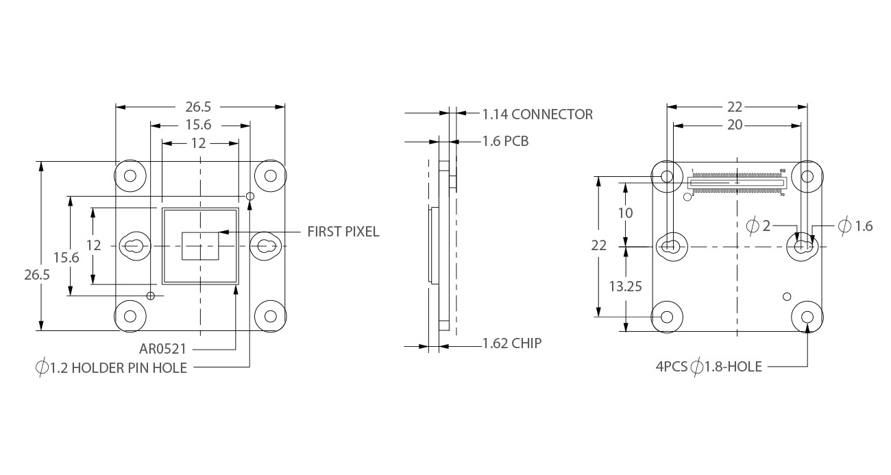 TEV-AR0521 Dimensions