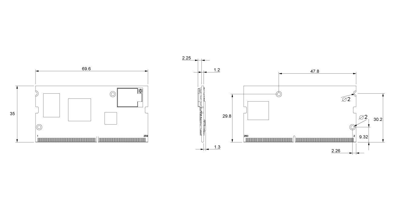 FLEX-IMX8M-MINI Dimensions