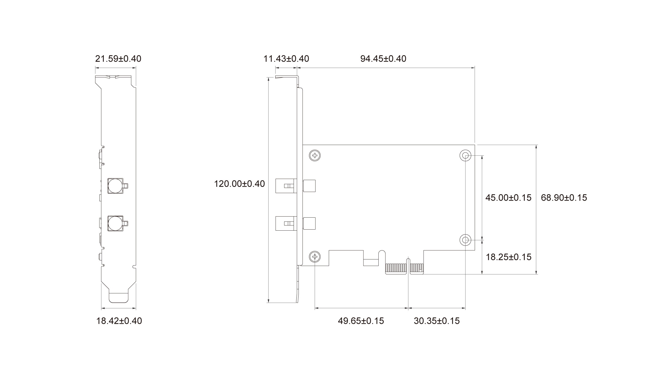 PCIE-VL-3120 Dimension