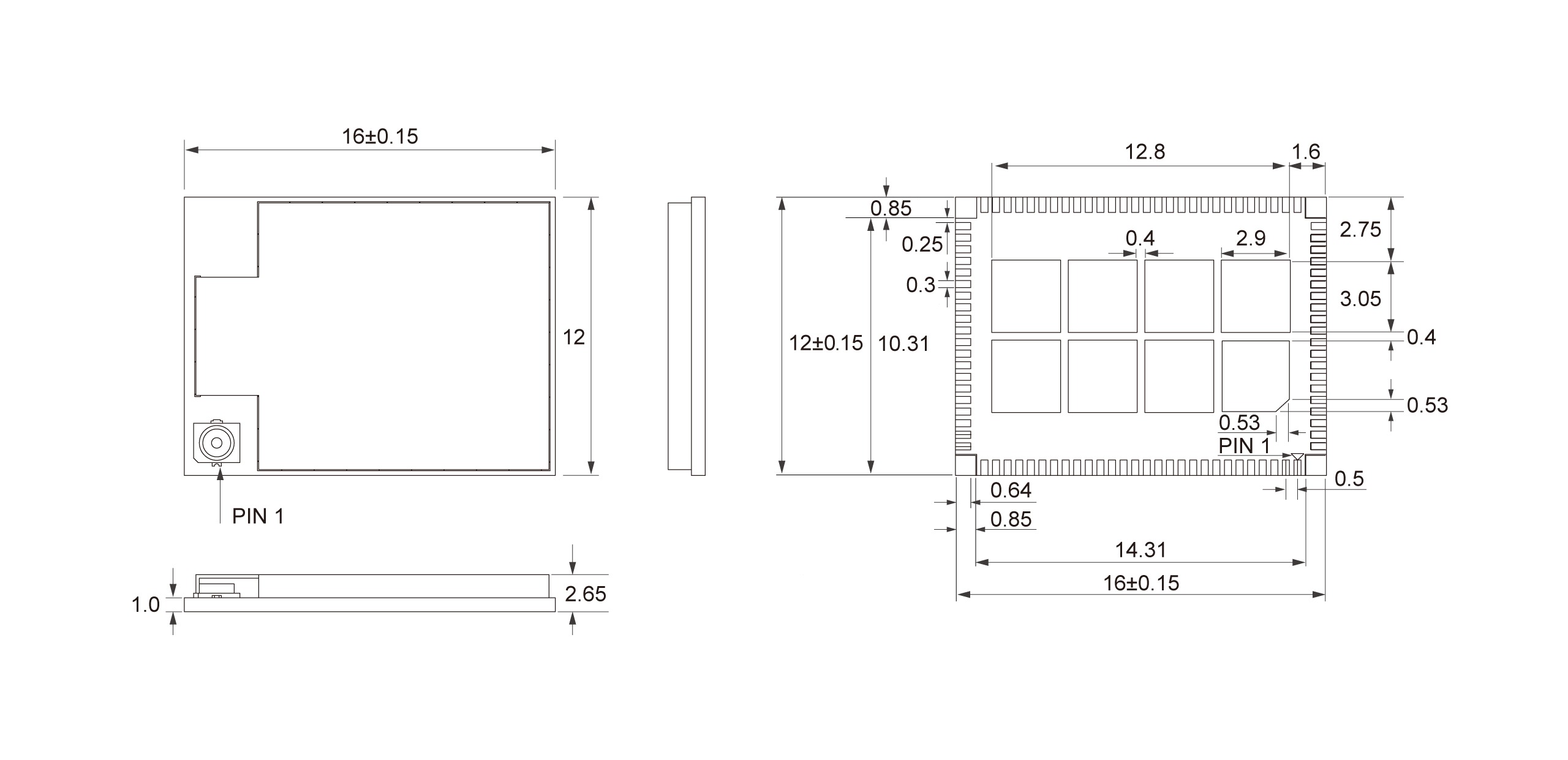 PIXI-9377-P Dimensions