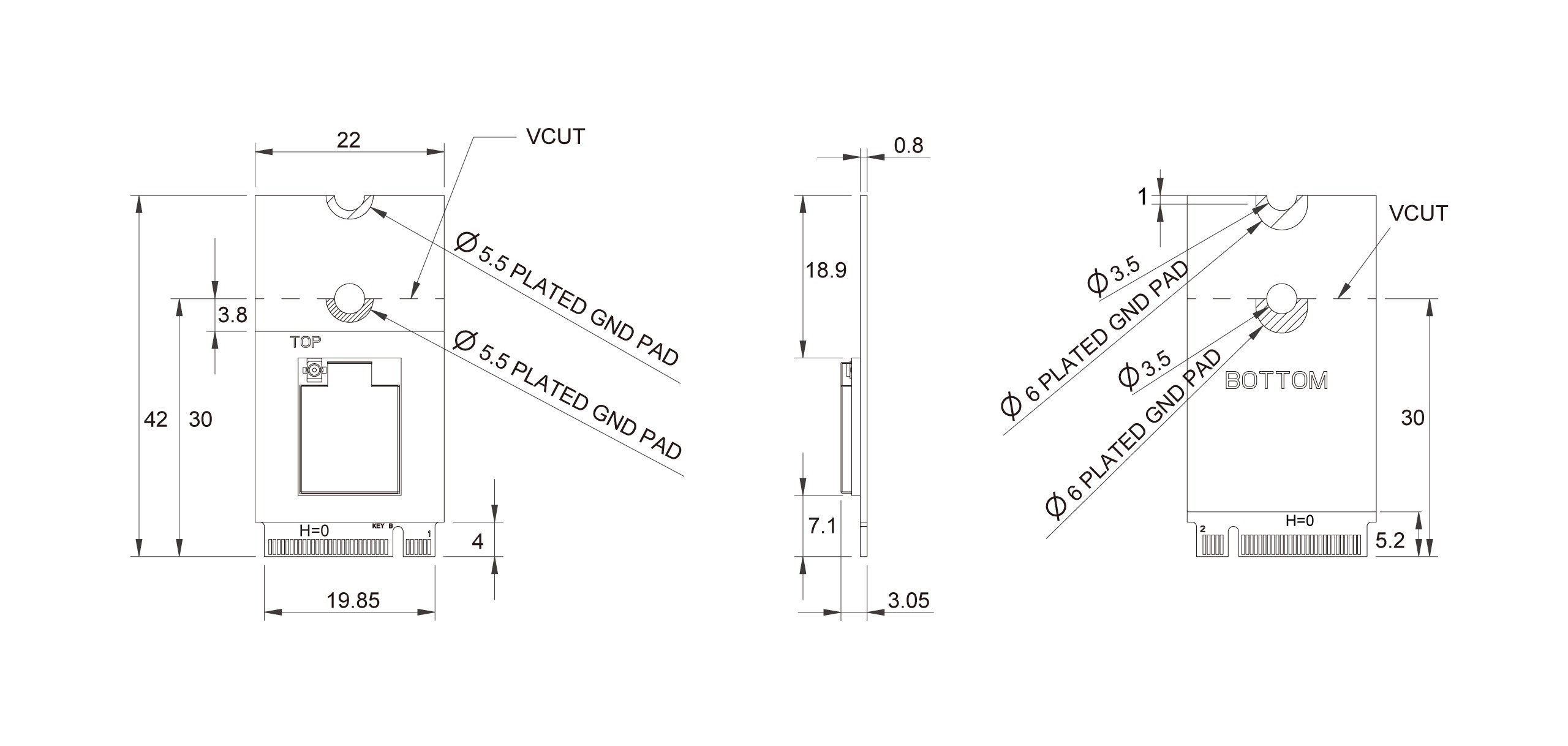 STIX-9377-M2-B Dimensions
