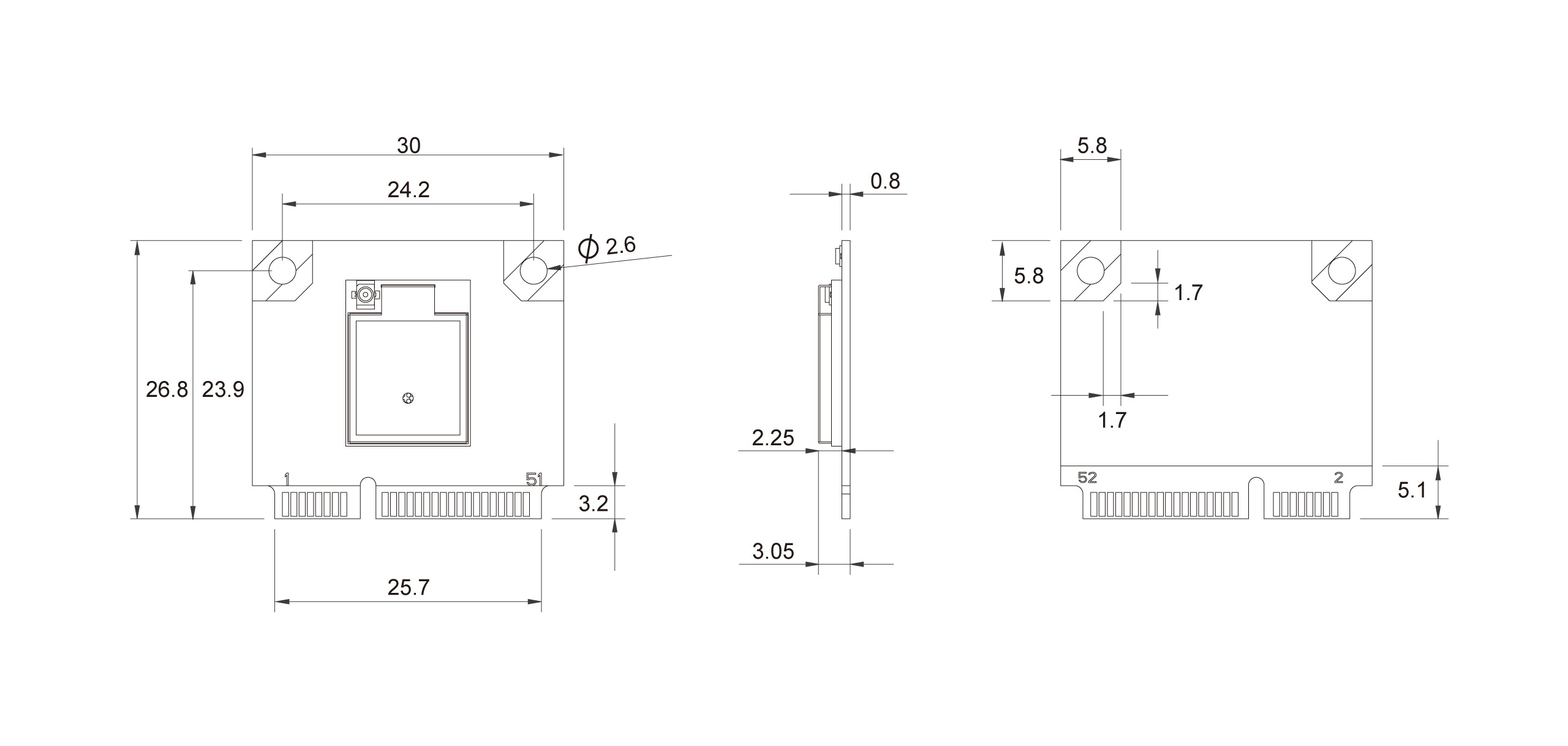 STIX-9377-MPCIE Dimensions