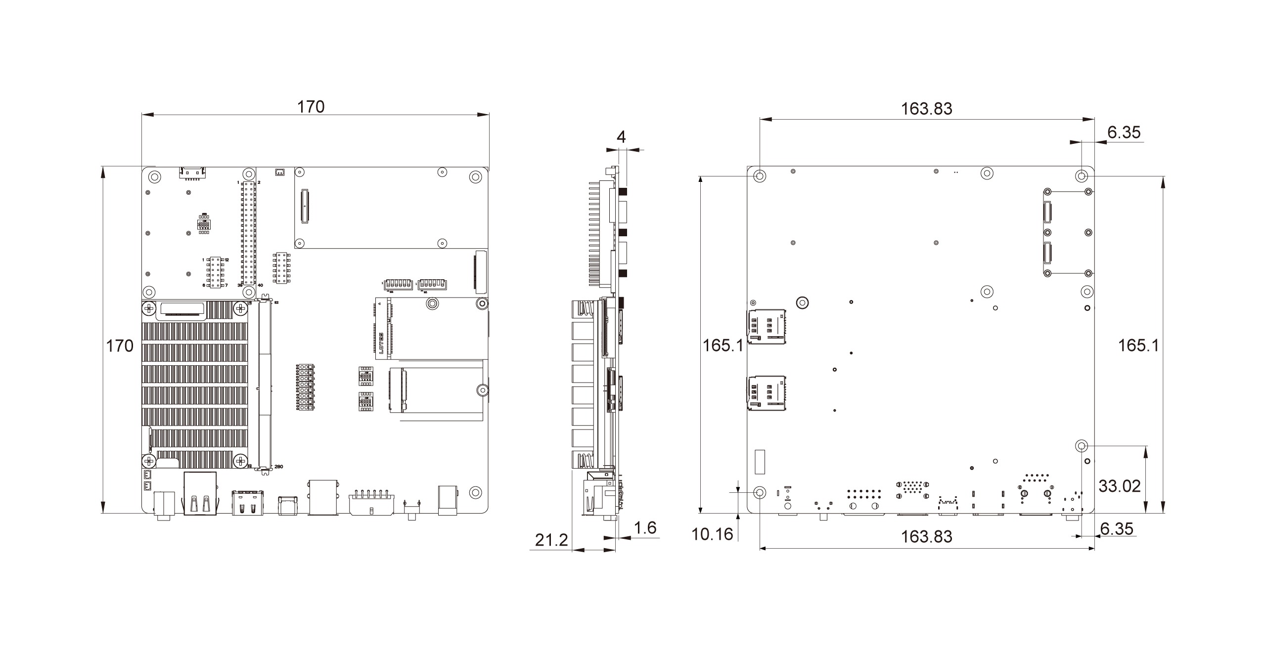 EDM-WIZARD-IMX8M Dimensions