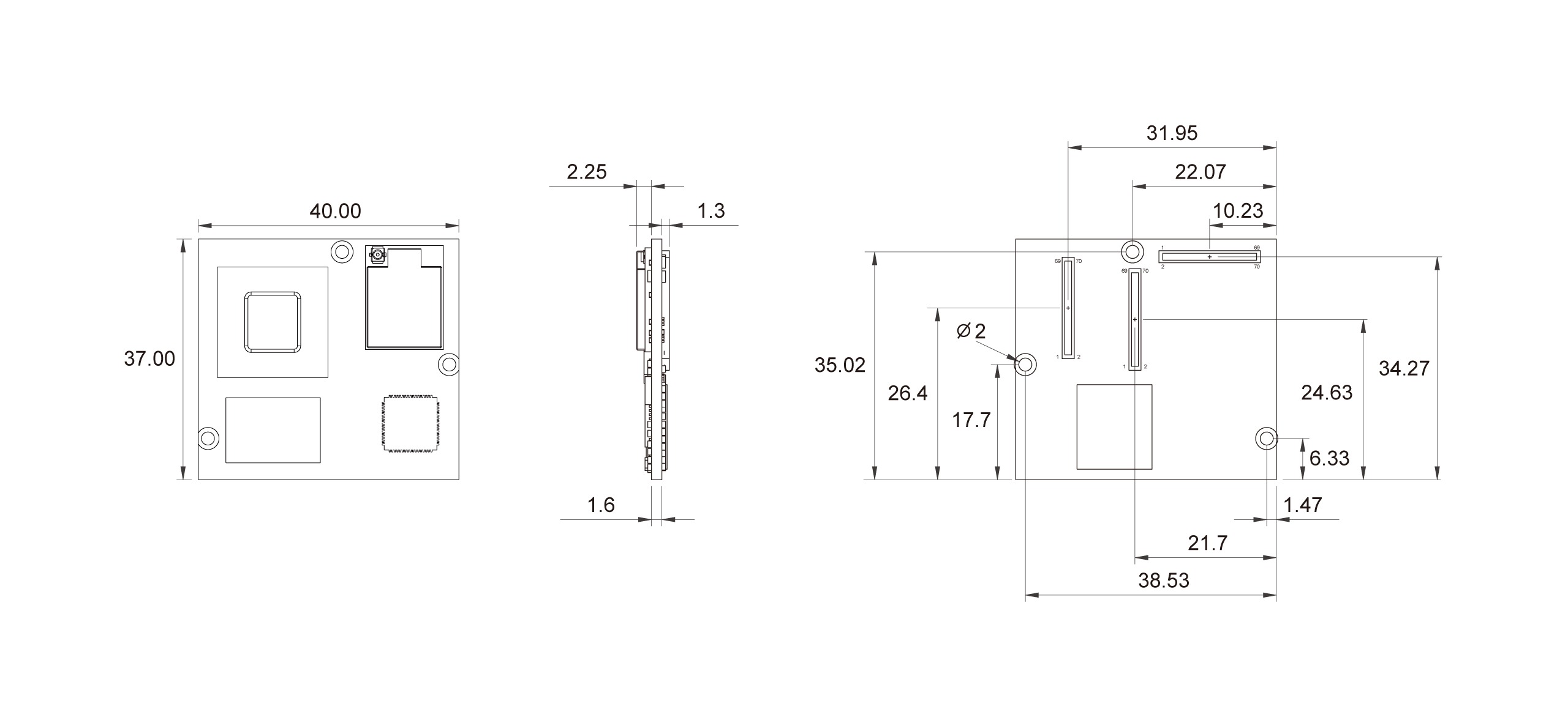 PICO-IMX8M Dimensions