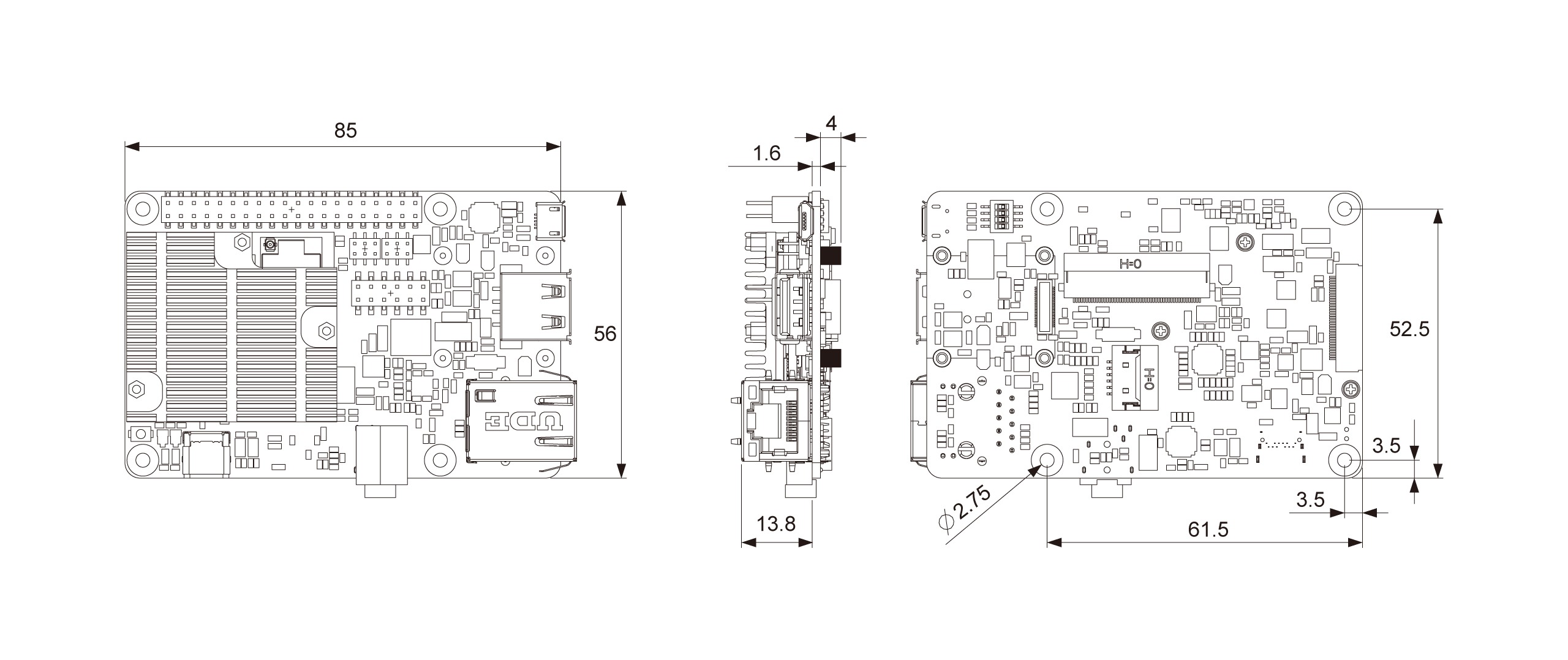 PICO-PI-IMX6ULL Dimensions