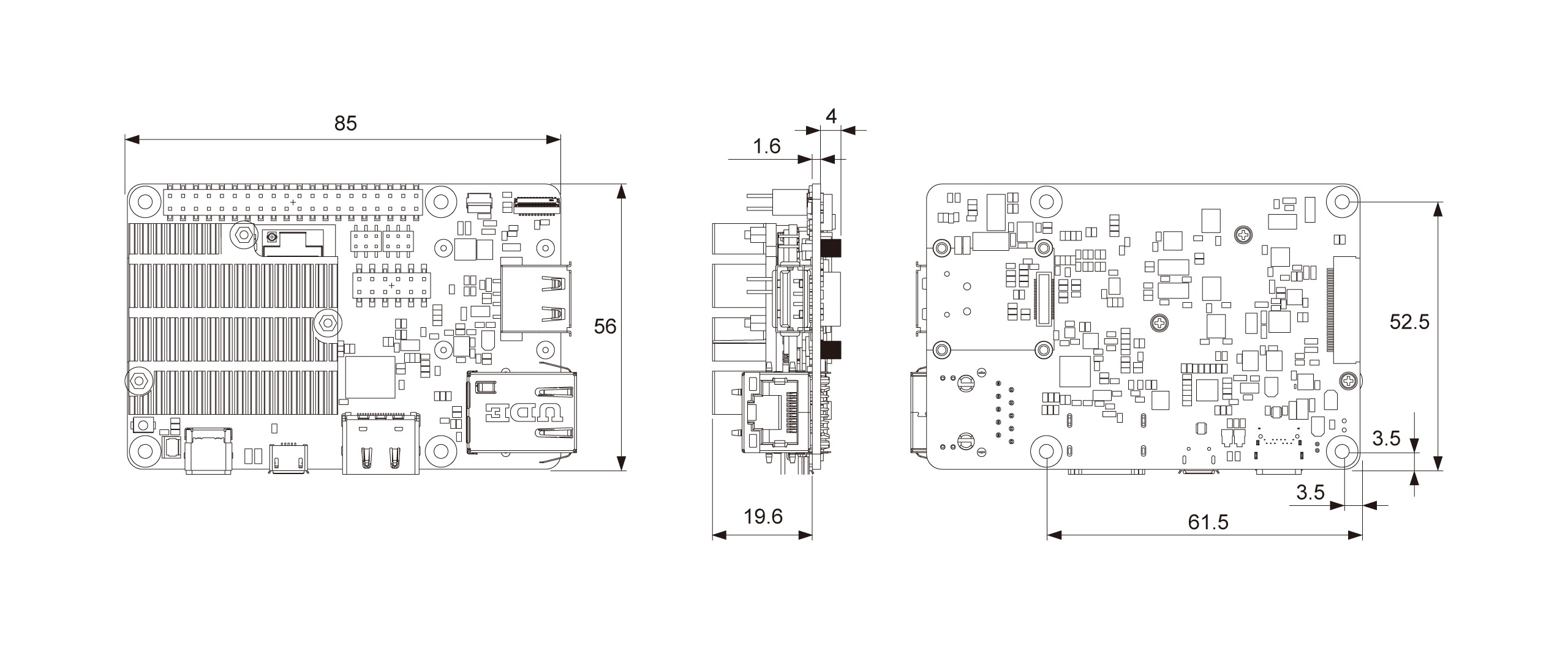 PICO-PI-IMX8M Dimensions