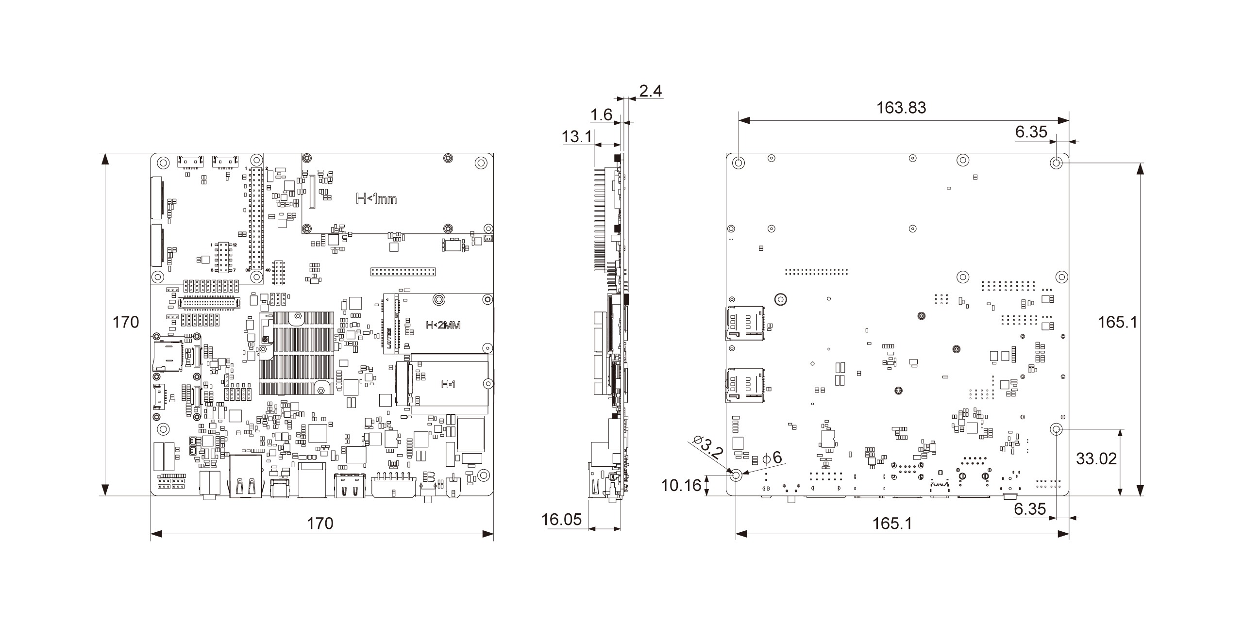 PICO-WIZARD-IMX8M-MINI Dimensions