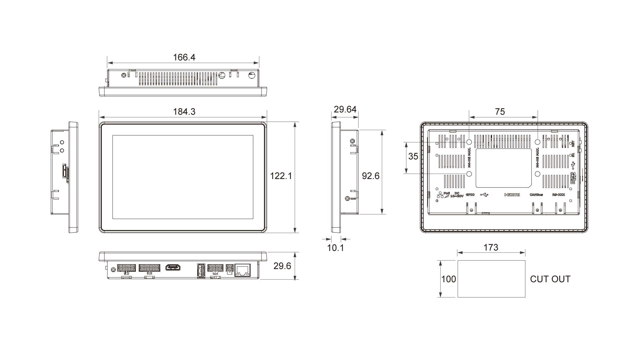 TC-0700 Dimensions