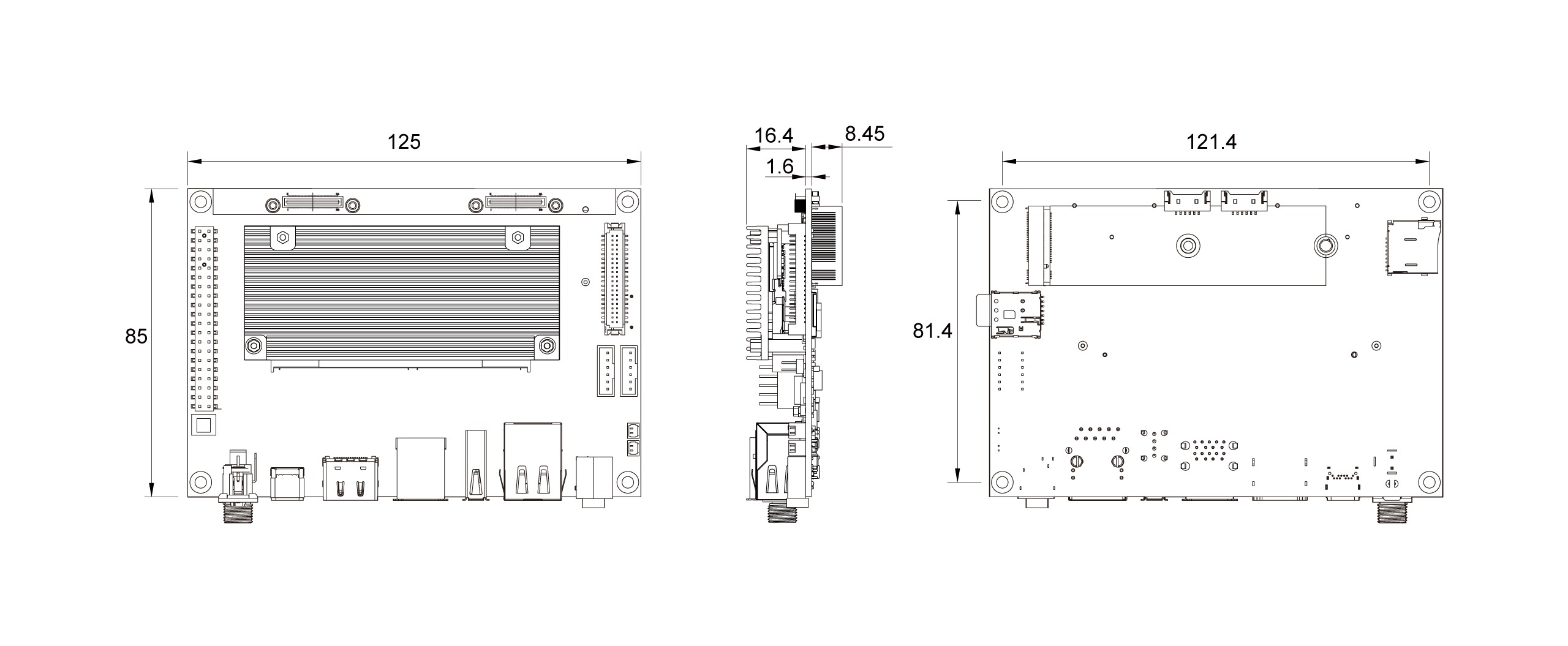 WB-EDM-G-IMX8M-PLUS Dimensions