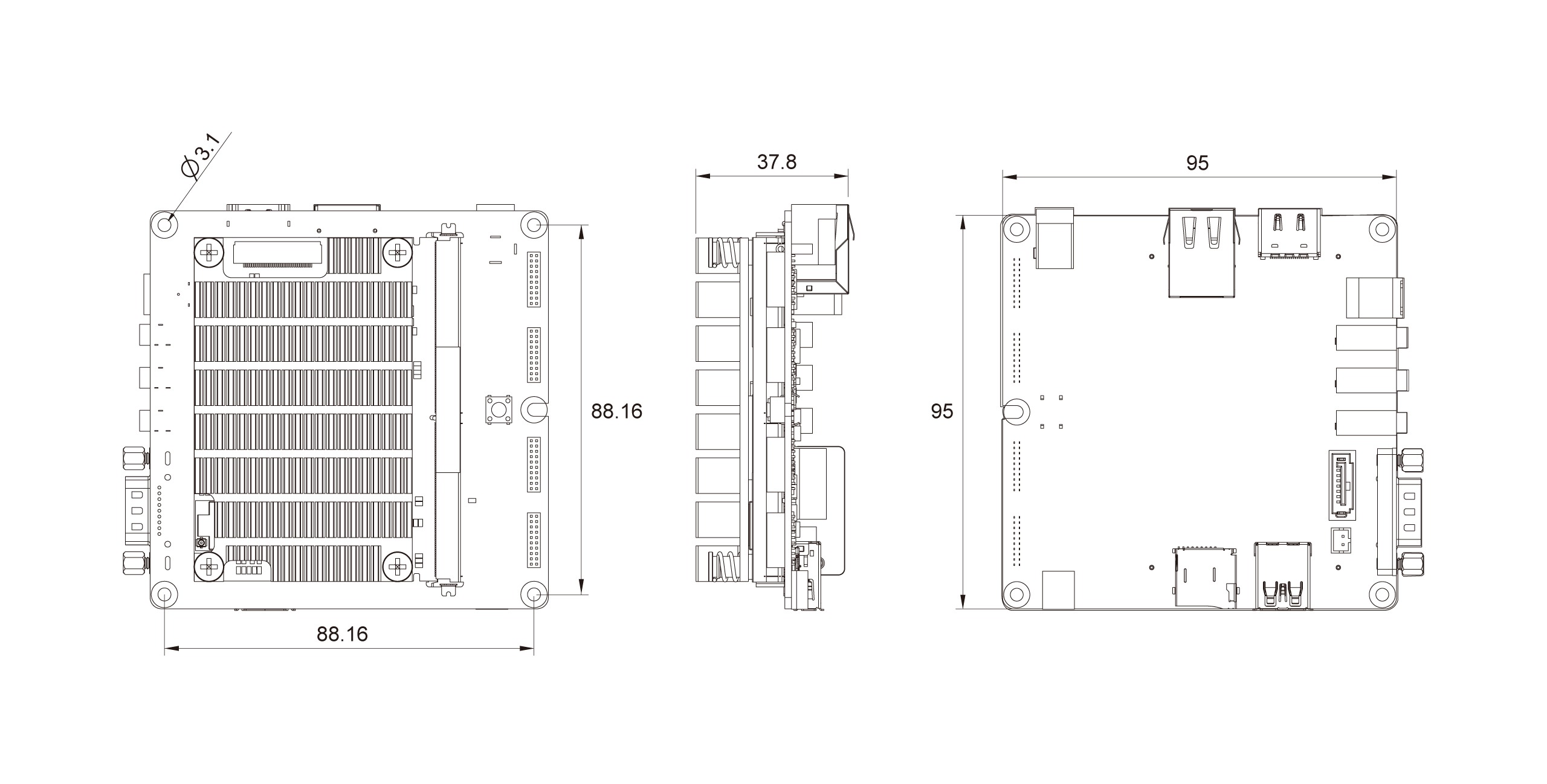 WB-IMX6-9377 Dimensions