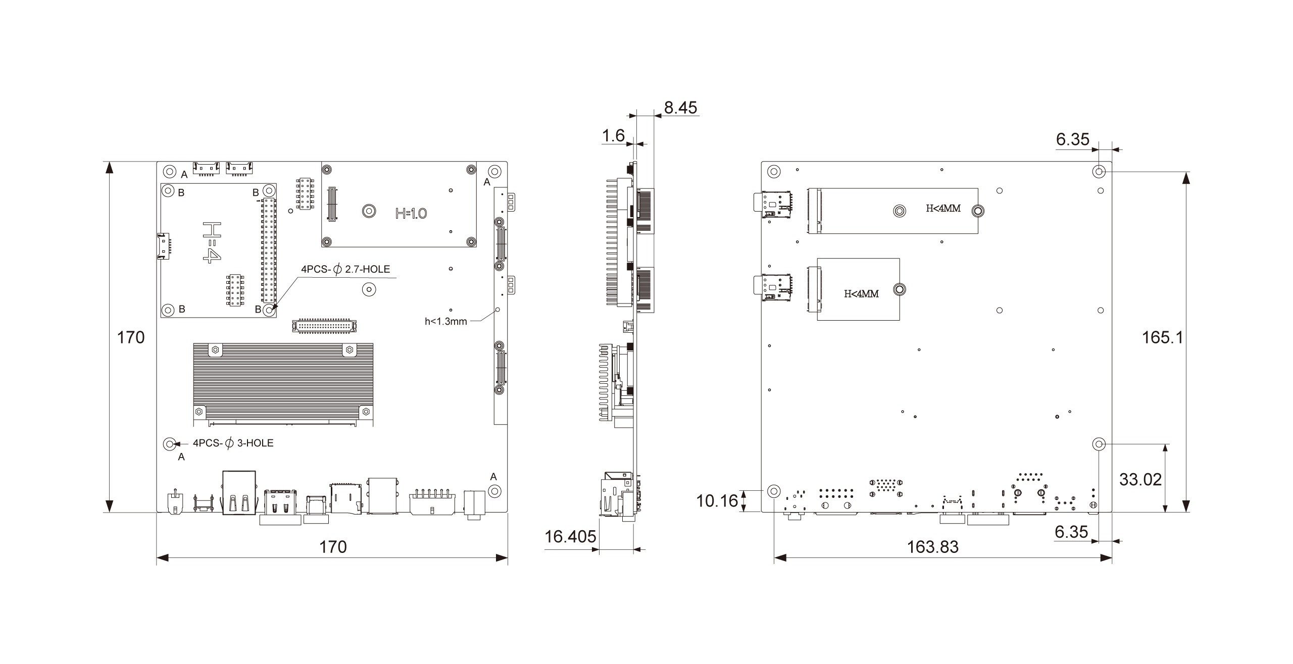 EDM-G-WIZARD-IMX8M-PLUS Dimensions