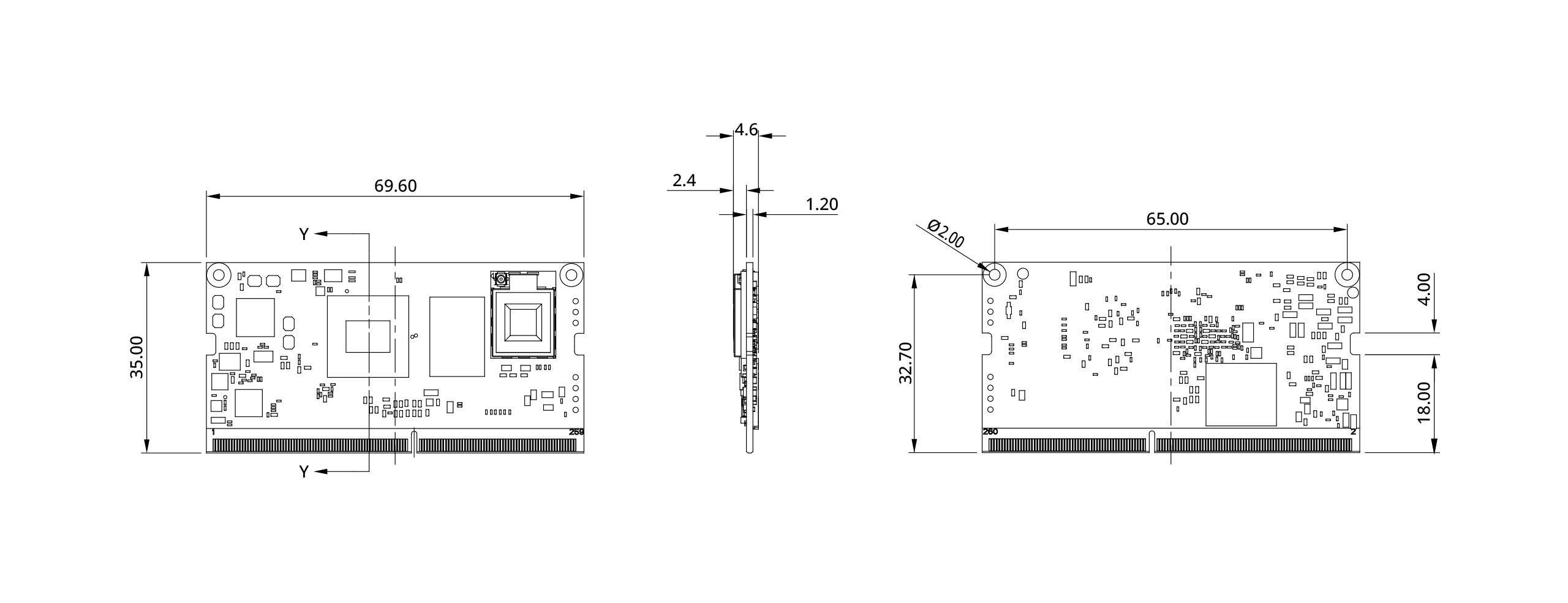 EDM-G-IMX8M-PLUS Dimensions