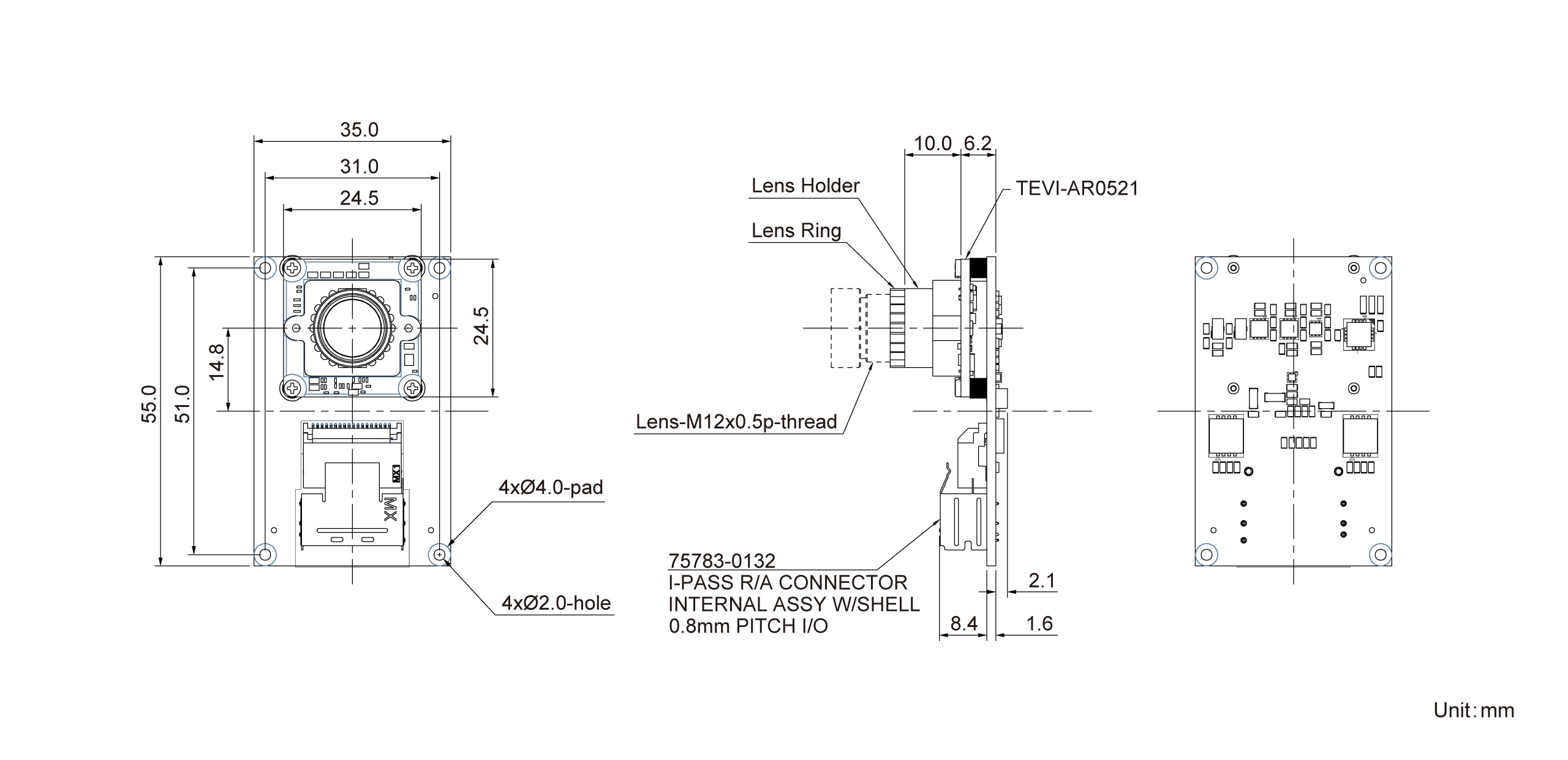 TEVI-AR0521-NXP Dimension