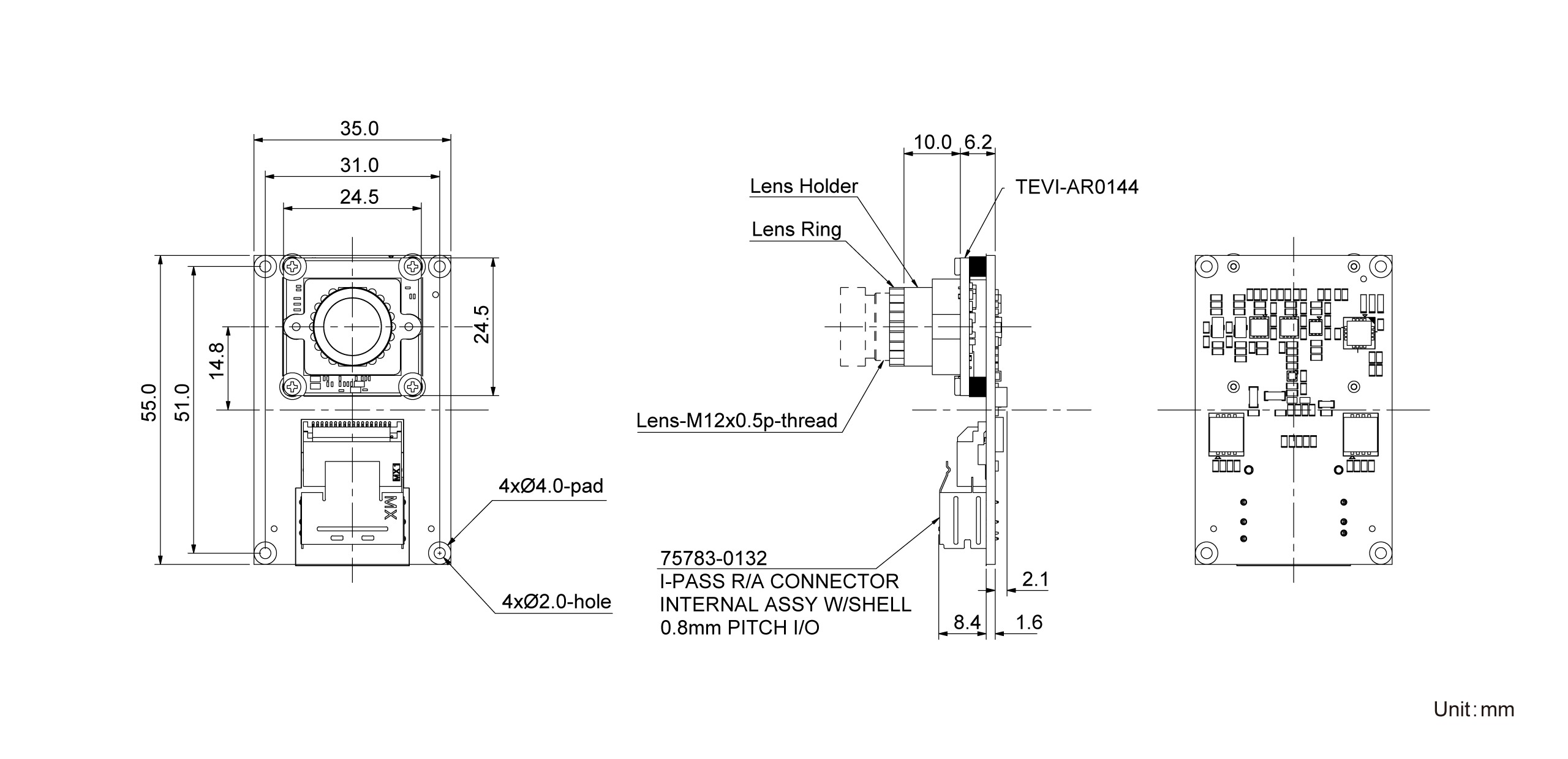 TEVI-AR0144-NXP Dimension