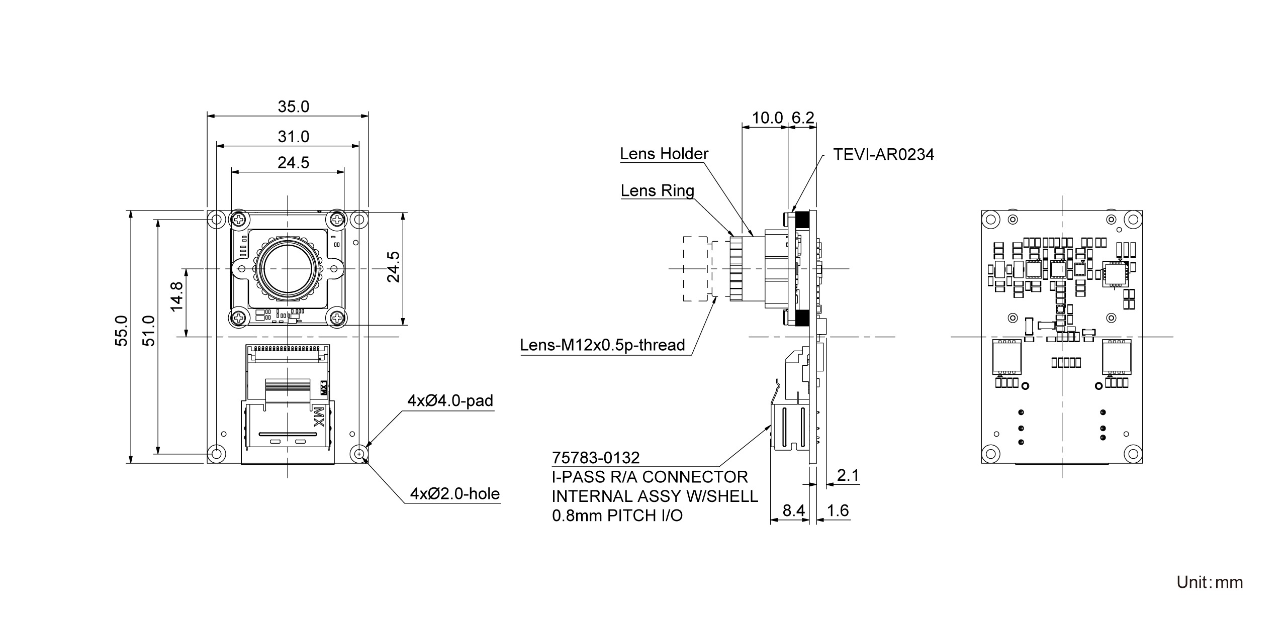 TEVI-AR0234-NXP Dimension