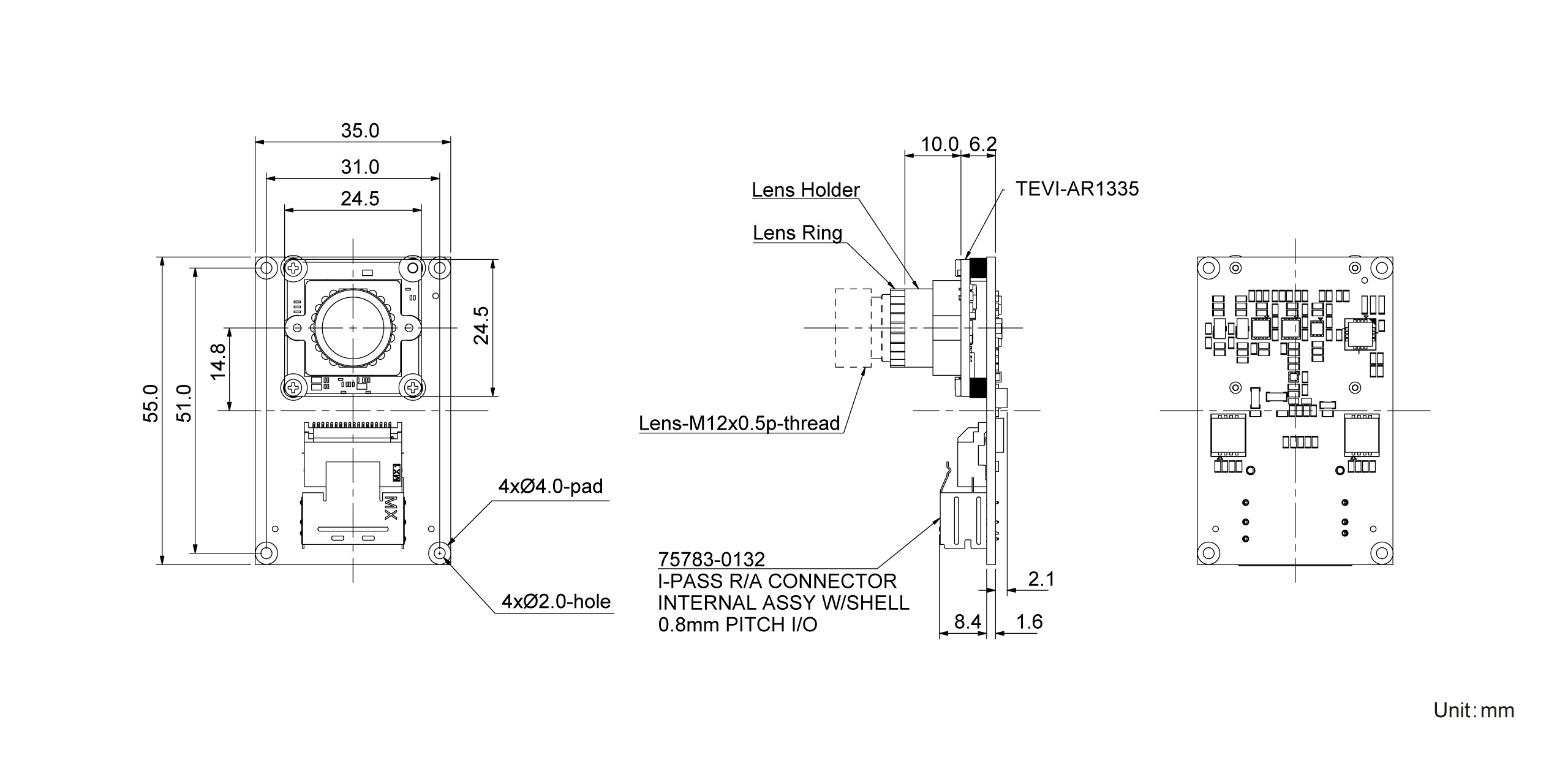 TEVI-AR1335-NXP Dimension