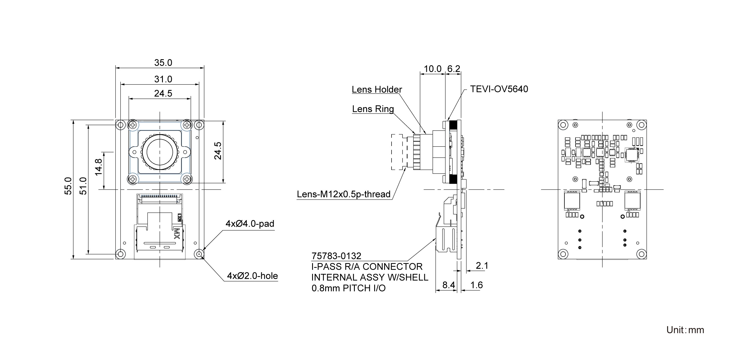 TEVI-OV5640-NXP Dimension