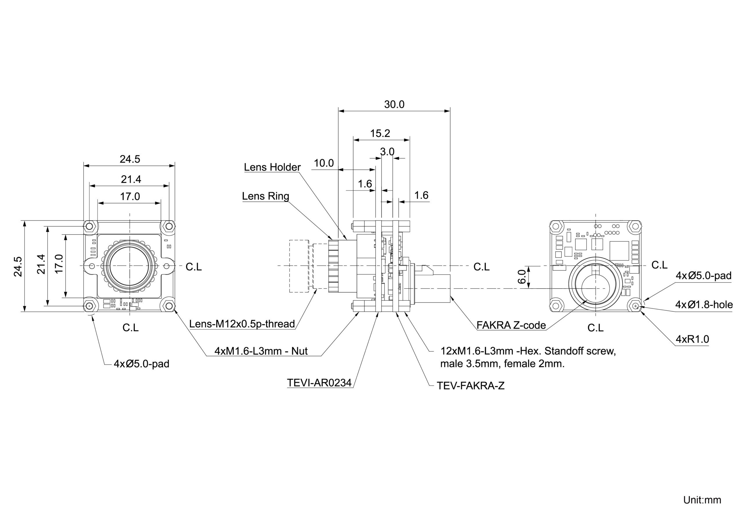 UVLS3-AR0234 Dimensions