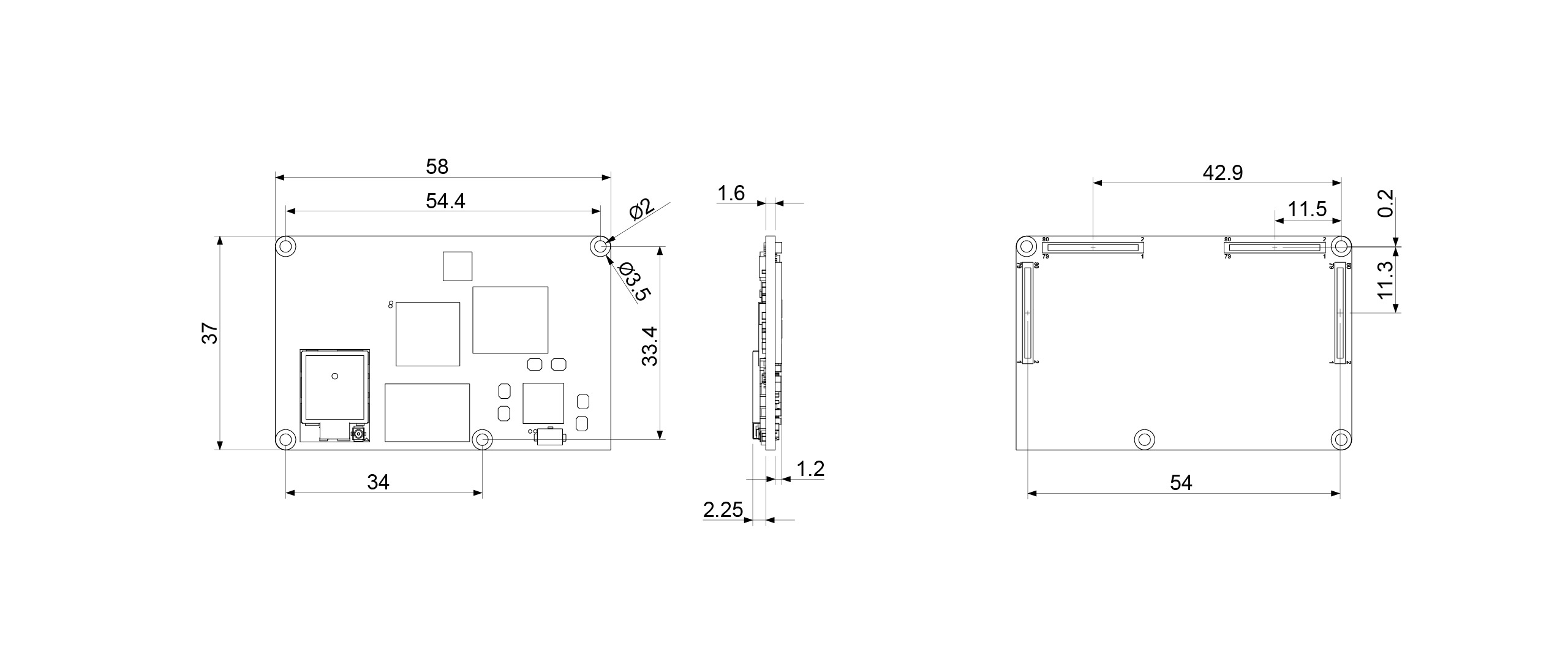 AXON-IMX93 Dimensions