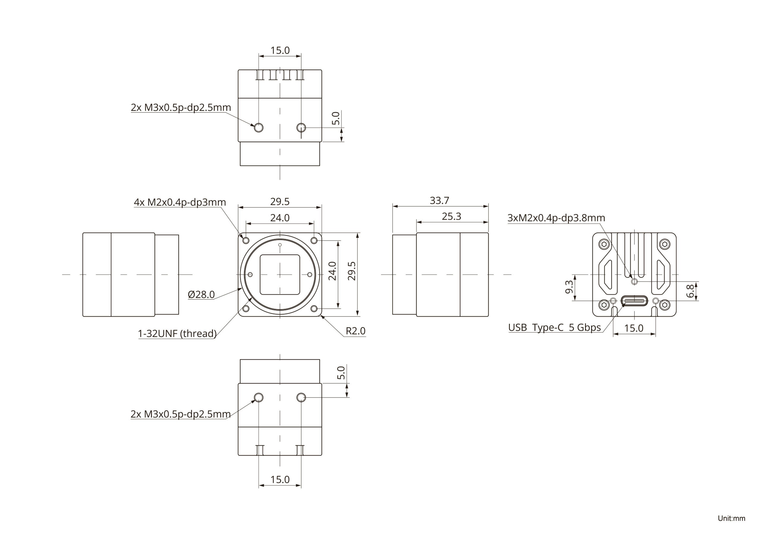 VCI-AR0821-CB Dimensions
