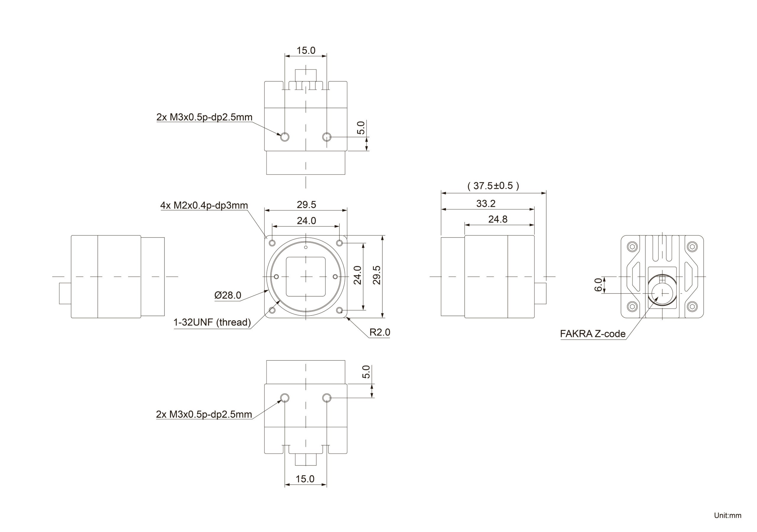 VLS-FPD3-AR0234-CB Dimensions