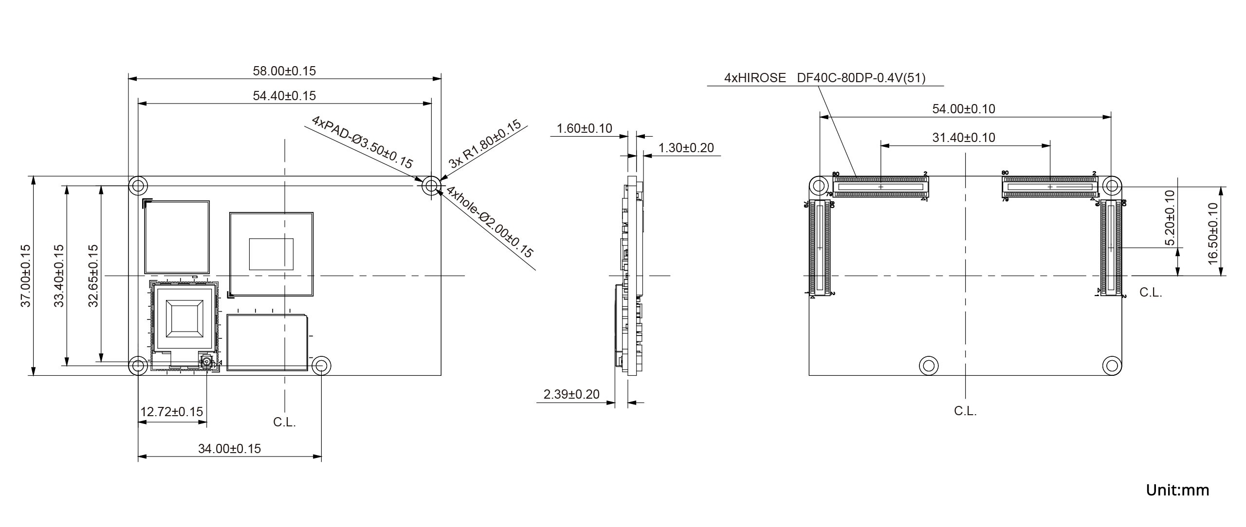 AXON-IMX8M-PLUS Dimensions