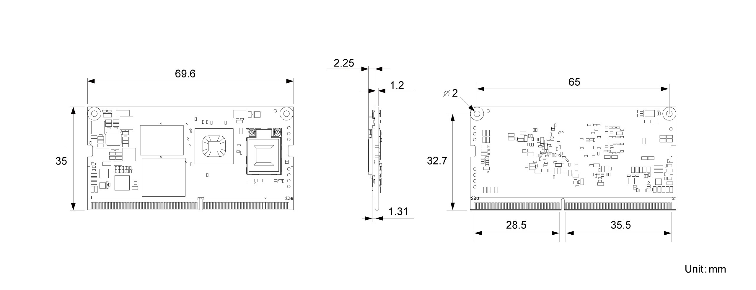 AIOM-SL2610 Dimensions
