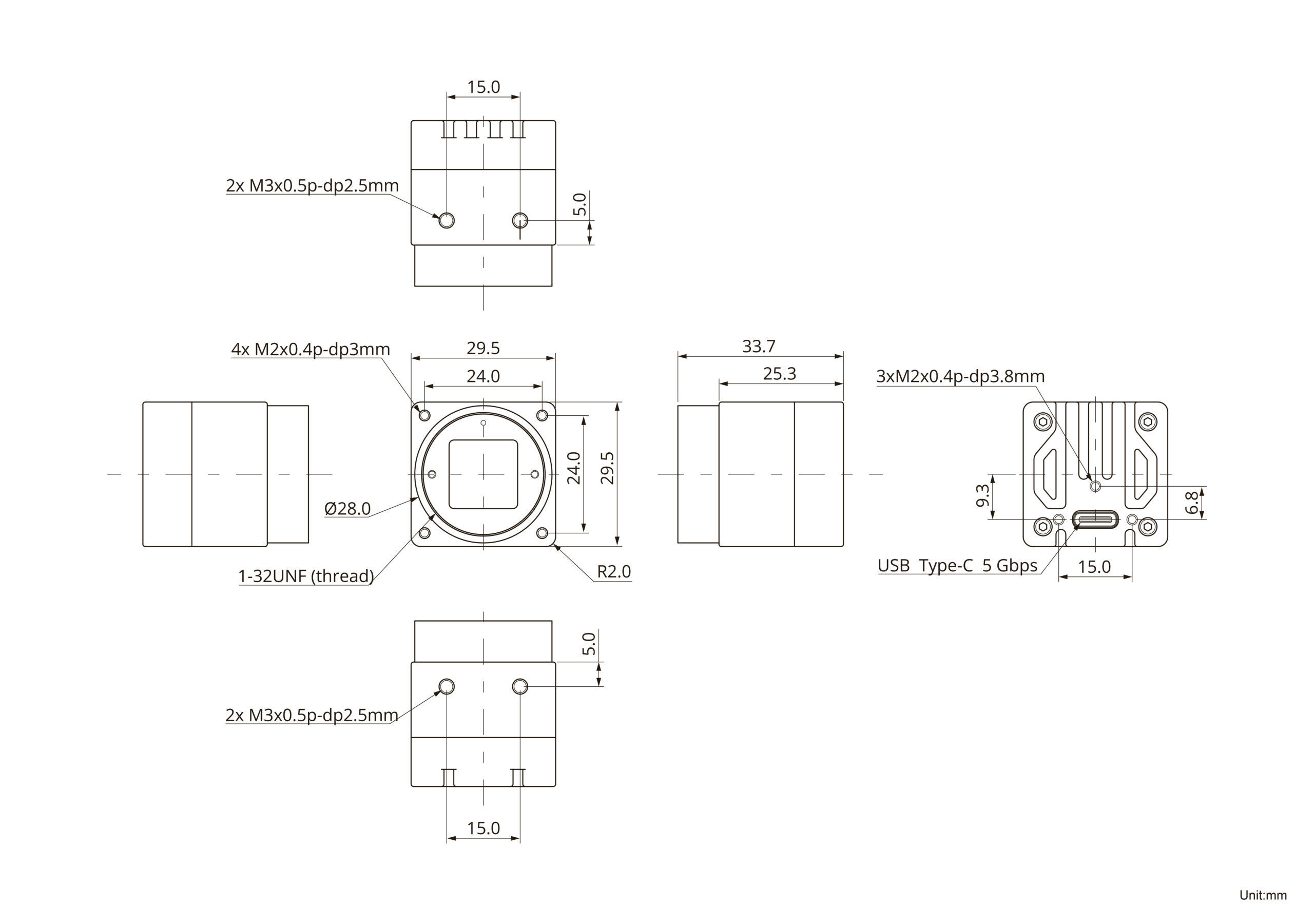 VCS-AR0144-CB Dimensions